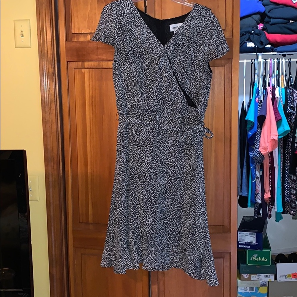 Black and white ruffled dress